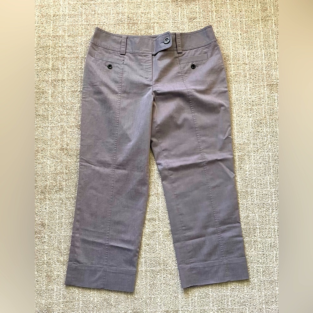 Ann Taylor Cropped Pants, Gray Capri Pants, Textured, Vacation Wear, Summer